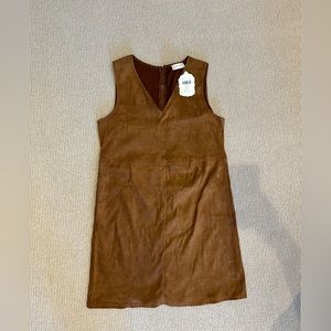 brown suede mini dress